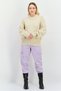 Women Crew Neck Knitted Sweater, Beige - 4