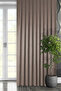 Velvet Textured Series Milk Brown Close Pleat (1x3) Single Wing Background Curtain