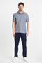 Men's Non-Shrinkable 100% Cotton Fabric Slim Fit Slim Fit Navy-White Non-Curling Polo Neck T-Shirt - 6
