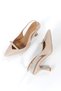 Women's Nude Skin Bow Detail Heel Stiletto - 4