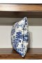 P1187 Byz Velvet Zmn Blue-Navy Bias Edged Double Sided Patterned Throw Pillow Cover - 2