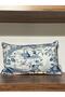 E790-3050 Byz Velvet Zmn Blue-Navy Pillow Cover with Piping on the Edges and Double-Sided Pattern