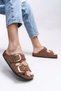 Vylsula Women's Double Buckle Slippers 0012602 Tan - 4