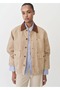 Denim Parka with Contrast Collar