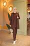 Quilted Triple Set with Zippered Hooded Pocket - (38-46) - 71226 - Brown - 7