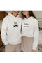 Mr Mrs Printed Lover Set Cotton Long Sleeve Shardon 3 Thread Hooded Sweatshirt (1 Woman + 1 Man) - 2