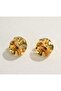 Gold Large Layered Plate Earrings - 2