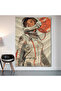 Woman Astronaut Wall Cloth Wall Tapestry First Quality Satin Fabric Poster - 2
