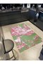Tuğrul Collection Green Theme Pink Horse and Human Figure Patterned Woven Base Modern Decorative Carpet 22 - 2