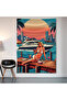 Retro Woman Wall Cloth Wall Tapestry First Quality Satin Fabric Poster - 2