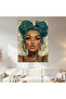 Woman with Blue Hair Wall Drape Wall Tapestry First Quality Satin Fabric Poster