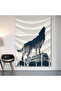 Howling Wolf Wall Cloth Wall Tapestry First Quality Satin Fabric Poster - 2