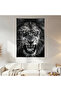 Black White Lion Wall Cloth Wall Tapestry First Quality Satin Fabric Poster