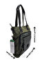 Smart Bags Parachute Satin Fabric 3248 Khaki Black Shoulder Bag - 3