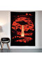 Red Ufo Design Wall Drape Wall Tapestry First Quality Satin Fabric Poster - 2