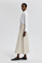 PEARL DETAILED LINEN SKIRT - 5