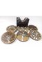 Wooden Decorative Coaster Set of 6 (10X10Cm Tree of Life Pattern) and Storage Box - 8