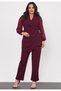 Women's Double Breasted Lapel Waist Accessory Chiffon Sleeve Waist Elastic Pants with Pockets Stretchy Woven 2-Piece Evening Dress Suit