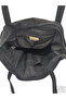 Smart bags linen canvas fabric black shoulder bag - 5