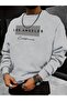 Los Angeles Dotted Thick Winter Sweatshirt - Gray Printed Oversized Crew Neck - 3