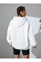 Starry Night Thick Winter Sweatshirt - White Printed Oversized Hooded Hoodie - 2