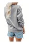 Peace Love Coffee Thick Winter Sweatshirt - Gray Printed Oversized Crew Neck - 2