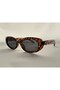 Black Glass Colored Bunny Leopard Sunglasses - Oval Design - 4