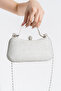 Women's Evening Dress Bag Silver Bow Hand, Handle Shoulder Bag Zircon Stone Special Design - 3
