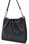 Black Patent Leather Drop Patterned Chain Detailed Pleated Women's Shoulder Bag - 2