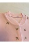 Enia Baby Baby Girl Crispy Flower Themed Jumpsuit with Snap Fastener Booties Newborn Baby Outfit 0-3-6 Months - 3