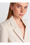 60760 Buckle Detailed Crop Blazer-Stone - 3