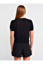 10718 Crew Neck Thin Textured Knitwear Blouse-Black - 2