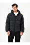 Puffer jacket with zipper and printed slogan - 3