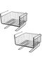 Under Shelf Basket with Hooks (2 Pack) – Hanging Storage for Kitchen, Office, Pantry, Bathroom