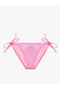 Shiny Side Tie Drawstring Bikini Bottom - 4