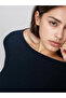 Viscose Boat Neck Body Long Sleeve Blouse Black - 6