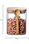 600ML Square Glass Jar with Bamboo Lid & Spoon – Airtight Storage for Sugar, Coffee - 6