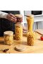 Set of 4 Round Glass Jars (1500ML) with Bamboo Airtight Lids for Kitchen Storage - Medium Size - 6