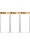 Set of 3 Glass Jars with Bamboo Lids, Airtight Storage for Pasta, Tea, Snacks (1500ML) - 6