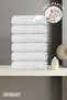 6-Piece White Jelena Hand Towels - 50X90 Cm, 225 Gr, 100% Cotton, Spa and Hotel Towels