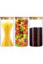 Set of 3 Glass Jars with Bamboo Lids, Airtight Storage for Pasta, Tea, Snacks (1500ML) - 3