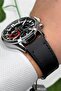 Exclusive Black Leather Cord Silver Steel Case Men Wrist Watch+Bracelet Zmdk1171 - 2