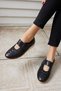Bartu Women's Black Band Stitched Shoes - 4