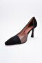653 Black Glitter Heeled Women's Shoes - 3