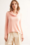 Women's Powder Degaje Collar Knitted Blouse Blz-19002830 - 2