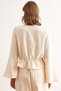 Women's Stone V Neck Spanish Sle Knot Detail Flowy Blouse Blz- 19002828 - 2