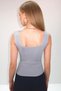 Women's Gray - Pink Square Collar Seasonal Mercerized 2-Piece Knitwear Blouse Alc-X13744 - 6