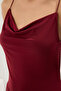 Bordo Fitted/Vücuda Oturan Degaje Yaka Esnek Örme Bluz TWOSS21BZ0667 - 4