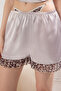 Vizon 3'lü Çeyiz Set Leoparlı Fırfırlı Saten Külotlu ve Şortlu Dokuma Pijama Takımı THMSS25PT00322 - 7