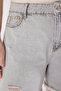 Gray High Waist Destroyed Denim Shorts & Bermudas Tbbss22Sr0165 - 4